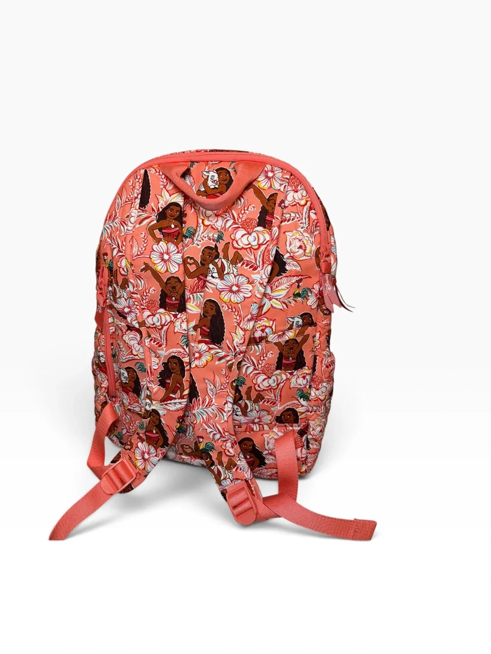 Vera Bradley X Disney Moana Pua Coral Floral Quilted Campus Laptop Backpack